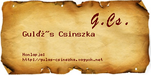 Gulás Csinszka névjegykártya